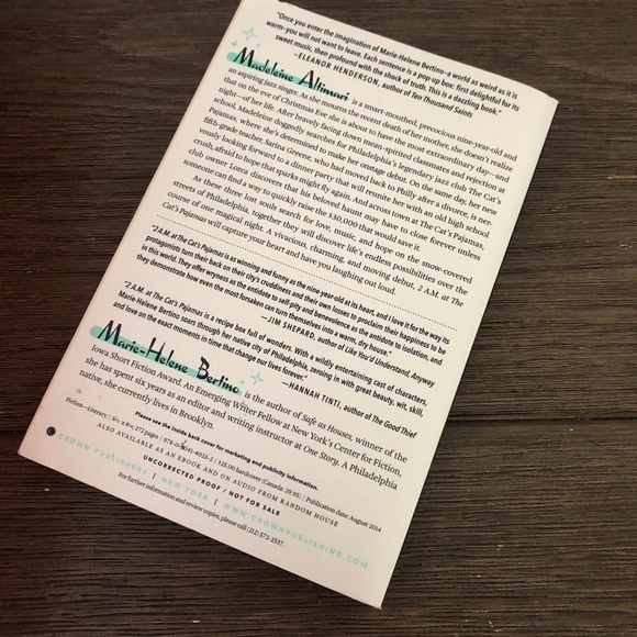 2a.m. at the Cat’s Pajamas by: Marie-Helene Bertino paperback book - Picture 3 of 3